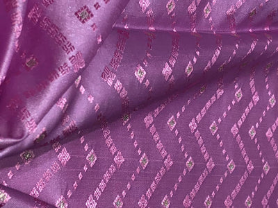 Silk Brocade fabric 44" taffy pink geometric zigzag BRO1038[1]