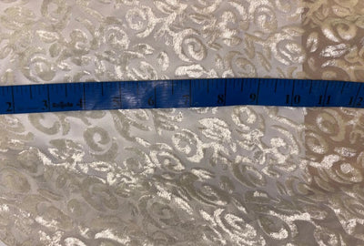 White Devore Polyester Viscose Burnout Velvet fabric ~ 44" wide available in 3 designs floral vines, abstract rose and floral [18291/92/93]