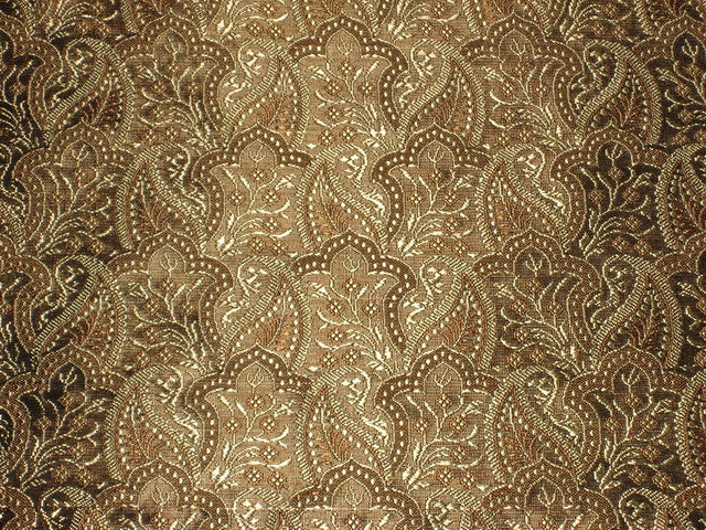 Silk Brocade fabric black, brown & gold colour 44"wide BRO158[3]