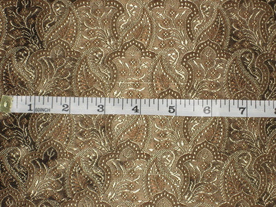 Silk Brocade fabric black, brown & gold colour 44"wide BRO158[3]