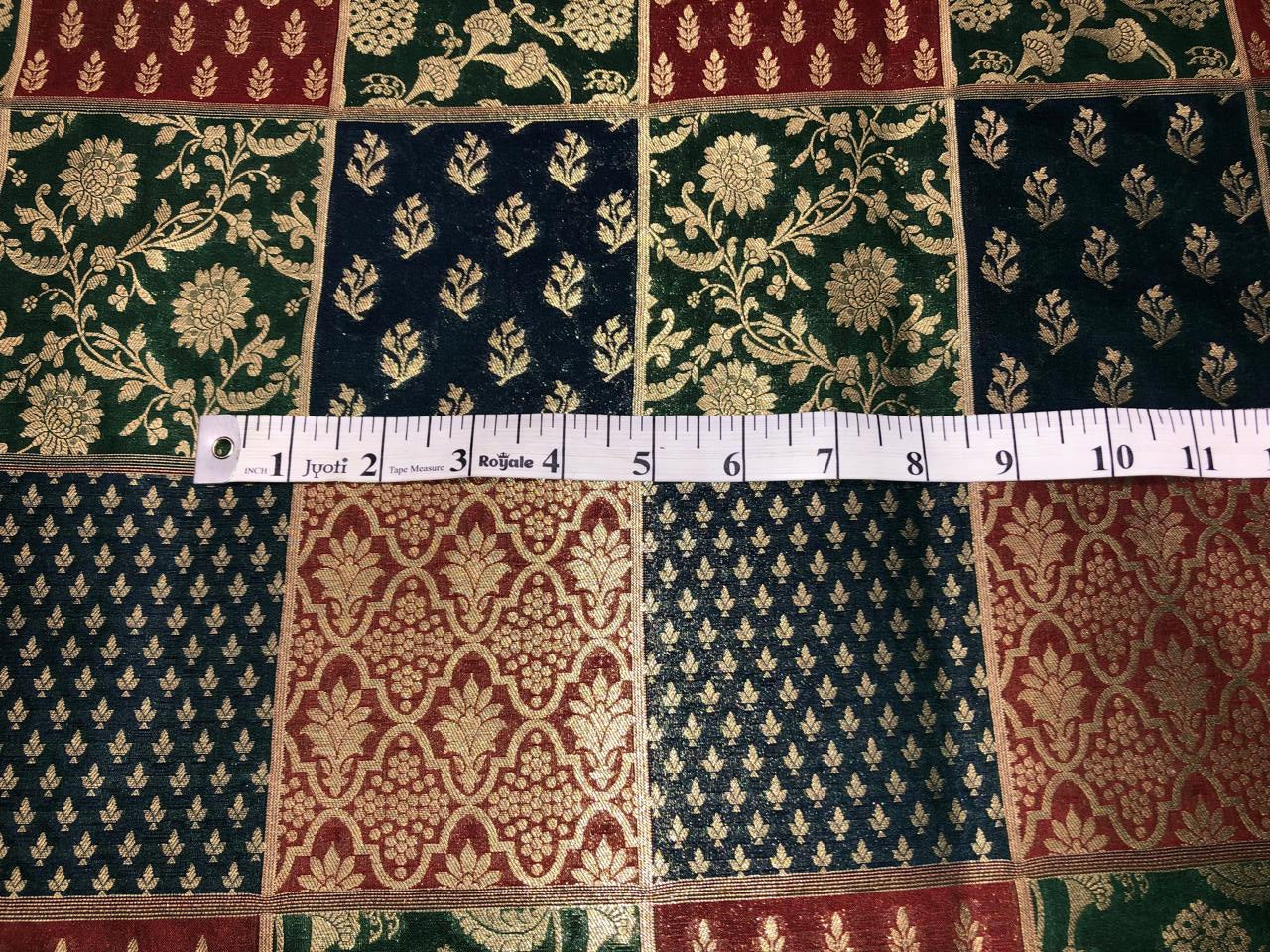 Silk Brocade fabric multi colour jacquard 44" wide BRO1071 available in 8 different color combinations[BRO1071[1-8]]