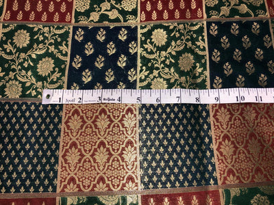 Silk Brocade fabric multi colour jacquard 44" wide BRO1071 available in 8 different color combinations[BRO1071[1-8]]