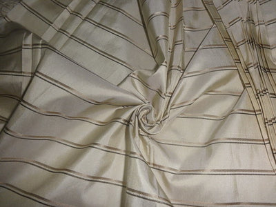 Silk dupioni fabric beige colour with satin stripes 54" wide DUPSS1[2]