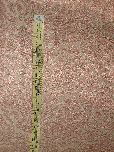 Silk Brocade fabric Dull Gold, Silver & Metallic Gold 44" wide BRO158[6]