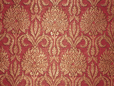 Silk Brocade fabric Metallic Gold & Dark Pink 44" wide BRO158[5]