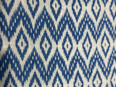 100% Cotton Linen ikat digital print 44" wide available in 4 different styles turquoise,blue and white/blue and white/ice blue,blue and white and orange [17164/65/66/67]