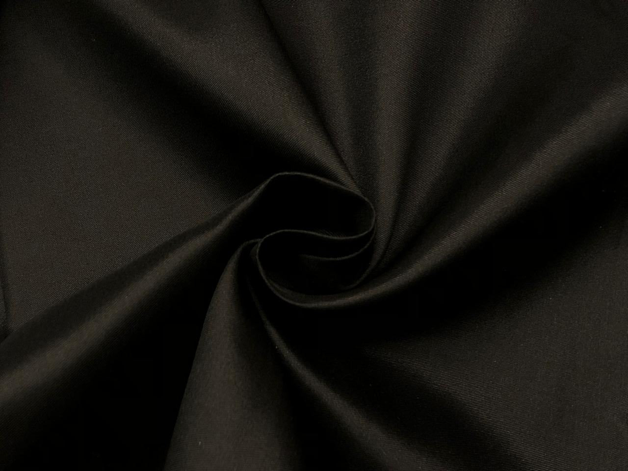 100% Silk Twill BLACK fabric 200 Grams 54" wide 53.33 momme [18384]