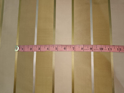 100% Silk Taffeta Fabric shades of gold with satin stripes 54" wide TAFS63