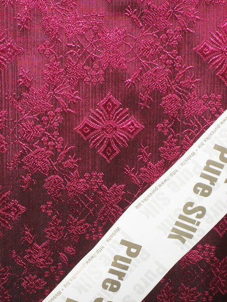 SILK BROCADE FABRIC Pink & Black colour 44" wide Vestment design BRO159[2]