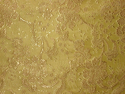 SILK BROCADE FABRIC Yellow colour 44" wide BRO159[6]