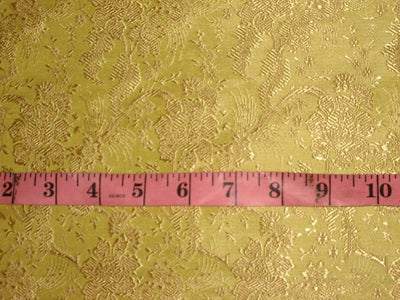 SILK BROCADE FABRIC Yellow colour 44" wide BRO159[6]