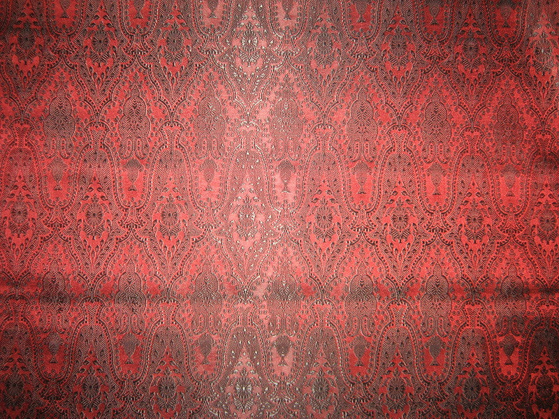 Silk Brocade fabric Red & Black Color 44" wide BRO151[3]