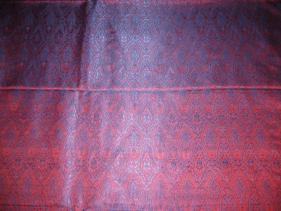 Silk Brocade fabric Rusty Red & Dark Blue Colour 44" wide BRO151[4]