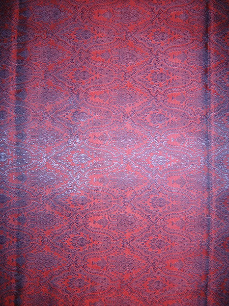 Silk Brocade fabric Rusty Red & Dark Blue Colour 44" wide BRO151[4]