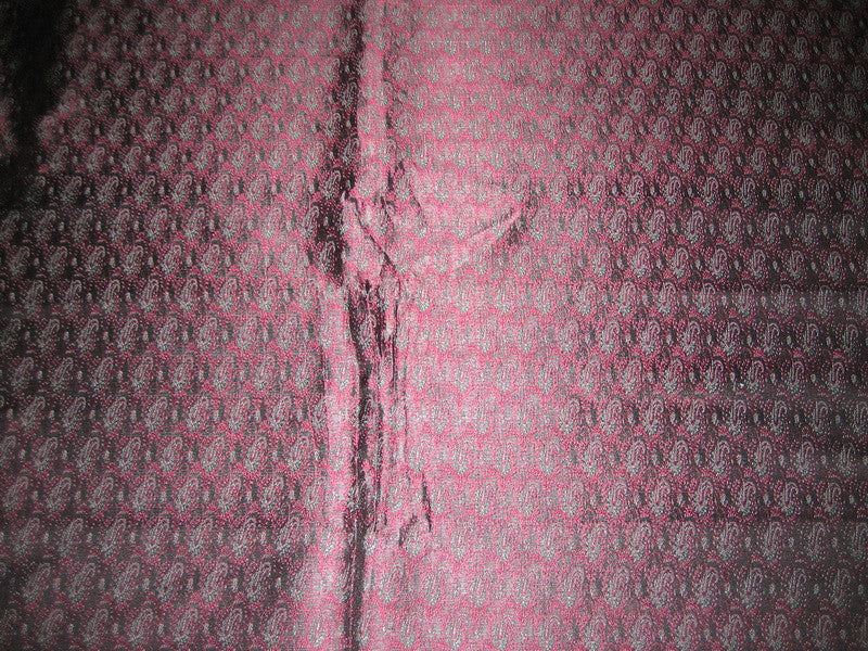 Silk Brocade fabric Pink ,Black & Blue Color 44" wide BRO156[2]