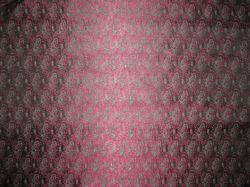 Silk Brocade fabric Pink ,Black & Blue Color 44" wide BRO156[2]