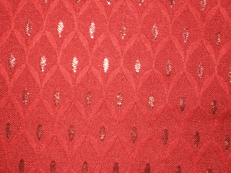 Silk Brocade Fabric bright Red & Metallic 44" wide BRO104[5]