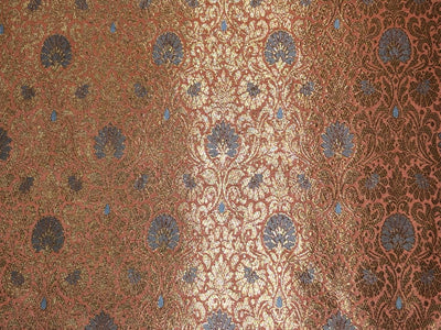 Silk Brocade fabric available in 2 colors sea green and peach orange jacquard  BRO1081[1/2]