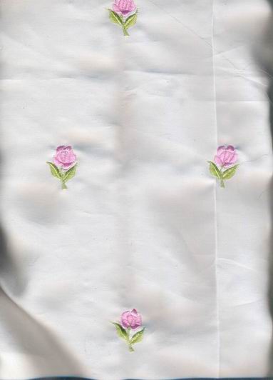 100 % Silk satin fabric ivory colour Rose embroidery 44" wide [486] custom order