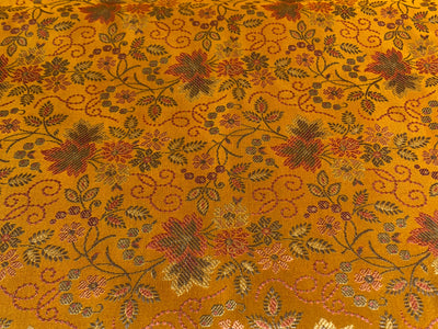 Silk Brocade fabric floral  jacquard available in 2 colors pink and mango  BRO1023[3/4]