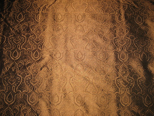 Silk Brocade Fabric Copper/Bronze & Black color 44" wide BRO165[3]