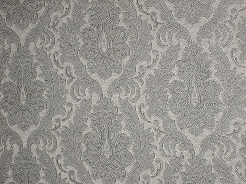 SILK BROCADE FABRIC Metallic Silver & Ivory 44" wide BRO168[1]