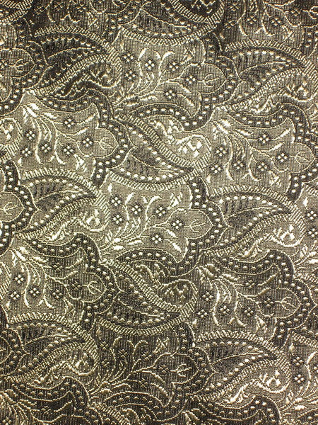 SILK BROCADE FABRIC Gold & Black colour 44" wide BRO160[6]