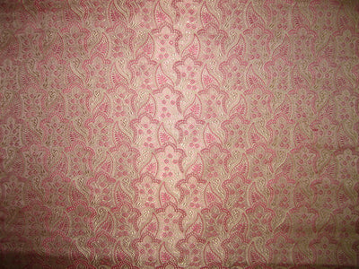 SILK BROCADE FABRIC Gold, Pink & Baby Pink color 44" wide BRO160[5]