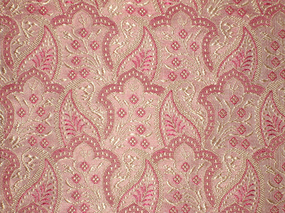 SILK BROCADE FABRIC Gold, Pink & Baby Pink color 44" wide BRO160[5]