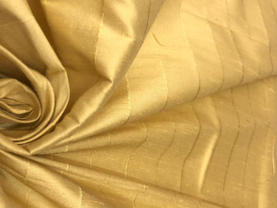 100% Pure Silk dupion  self color lemon stripe 54" DUPS74