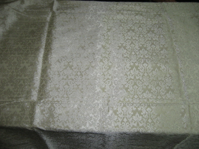 Spun Silk Brocade fabric Ivory Cream Color BRO161[5]