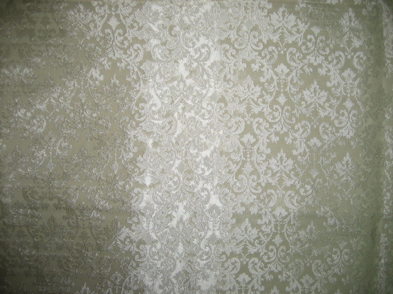 Spun Silk Brocade fabric Ivory Cream Color BRO161[5]