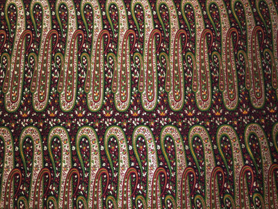 Silk Brocade fabric  intricate paisley jacquard in 4 color color schemes green ,red/ BRO1084