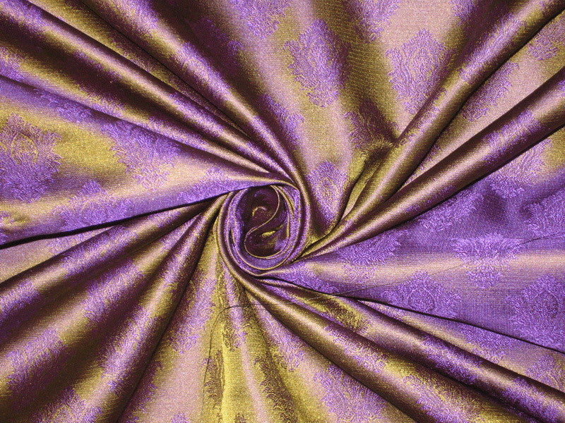 Silk Brocade Fabric Iridescent Green & Purple 44" wide BRO162[1]