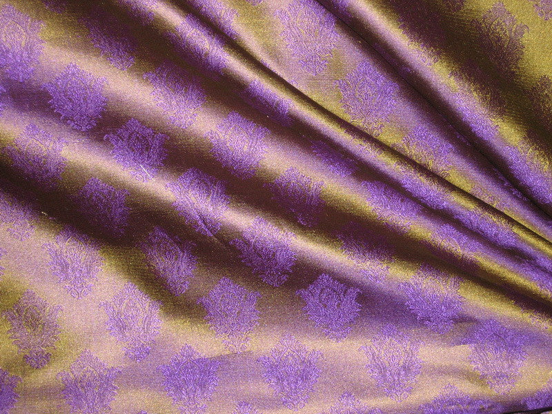 Silk Brocade Fabric Iridescent Green & Purple 44" wide BRO162[1]