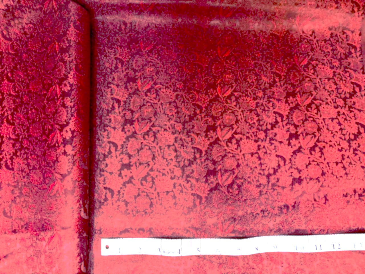 Silk Brocade fabric 44"red wine  floral  jacquard  BRO1065[4]