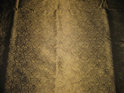 Spun Silk Brocade Fabric Khaki Gold Black 44" wide BRO165[4]