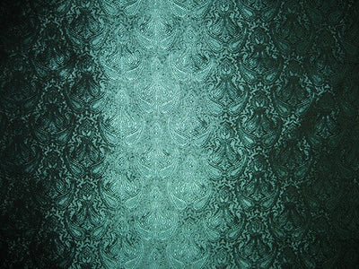 Spun Silk Brocade Fabric Sea Green Black 44" wide BRO165[5]