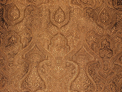 Silk Brocade Fabric Copper/Bronze & Black color 44" wide BRO165[3]