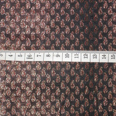 Pure SILK BROCADE FABRIC Metallic Gold,Red &amp; Black 44" wide BRO164[5]