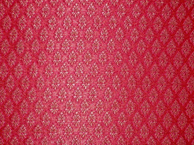 SILK BROCADE FABRIC Metallic Gold & Pink color 44" wide BRO167[1]