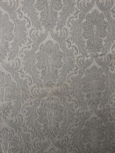 SILK BROCADE FABRIC Metallic Silver & Ivory 44" wide BRO168[1]