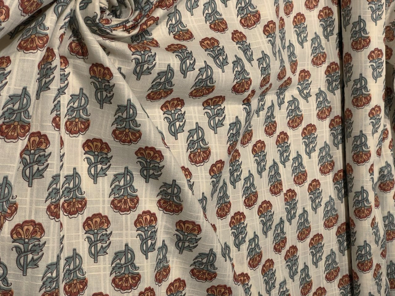 100% Cotton Satin dobby plaids block prints available in 4 different floral designs [17577/78/79/80]