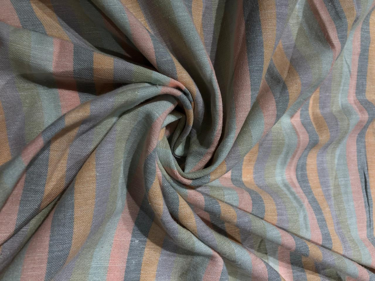 100% Cotton Poplin 58" 6 Color pastel stripe pink, blue ,green ,lilac ,peach and grey [17562]