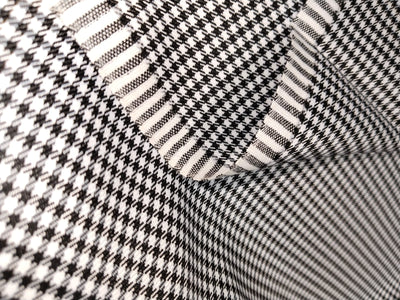 SUITING PLAIDS POLYESTER VISCOSE 58" available in 2 colors tan/black and hounds tooth