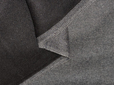 Wool Blended Diagonal Cord Weave fabric fused with black light wool  147 cms wide [18397]