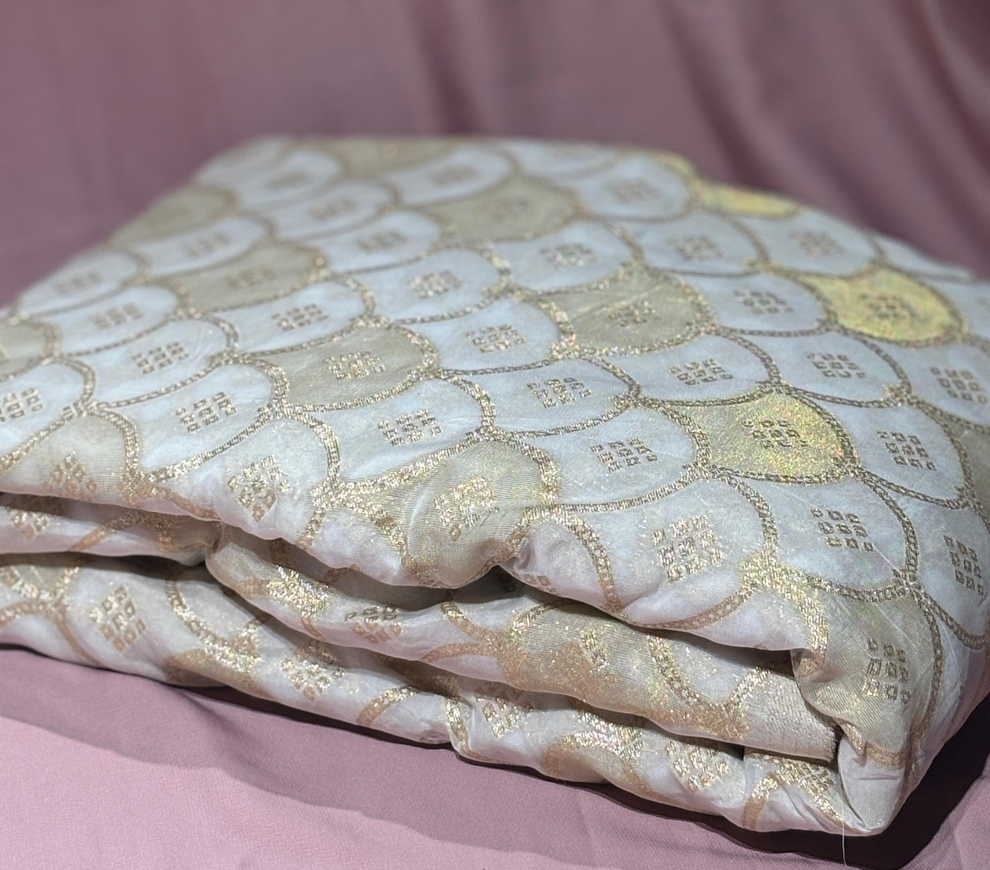 NYLON tissue with jacquard fabric  44"~wide available in 2 designs floral and scallop with motif [17442/551]