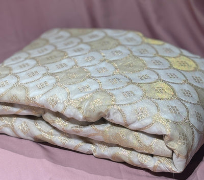 NYLON tissue with jacquard fabric  44"~wide available in 2 designs floral and scallop with motif [17442/551]