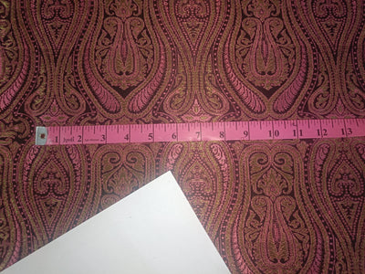 Silk Brocade fabric Metallic Gold, Black & Pink Color 44" wide BRO232[2]