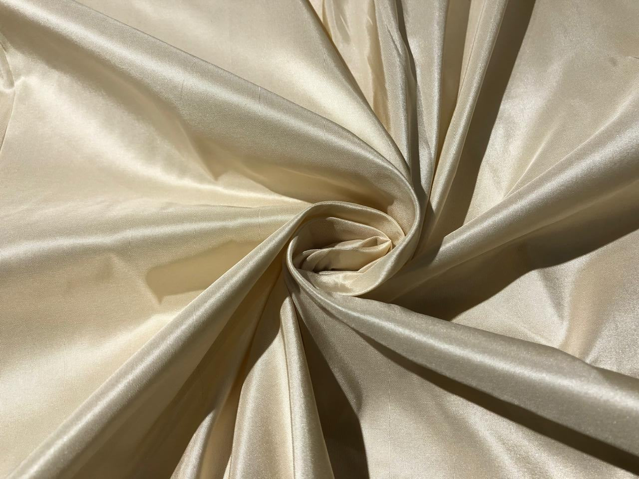 100% Pure SILK TAFFETA FABRIC IVORY TUSK color TAF334[7]